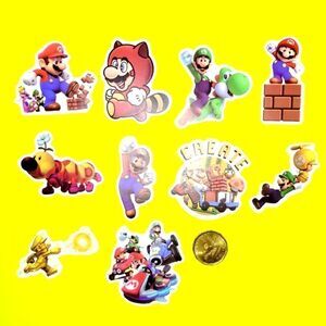 3/$20 Brand New 10x Nintendo Super Mario Waterproof Stickers #2